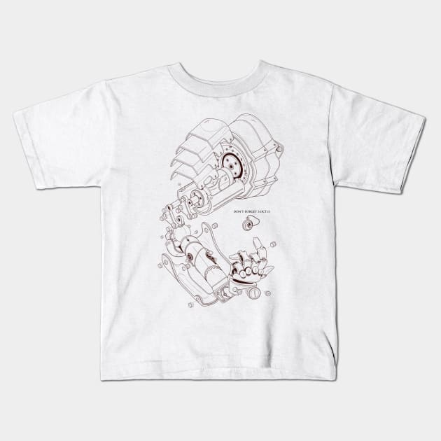 Elric arm LINEART Kids T-Shirt by chengeling